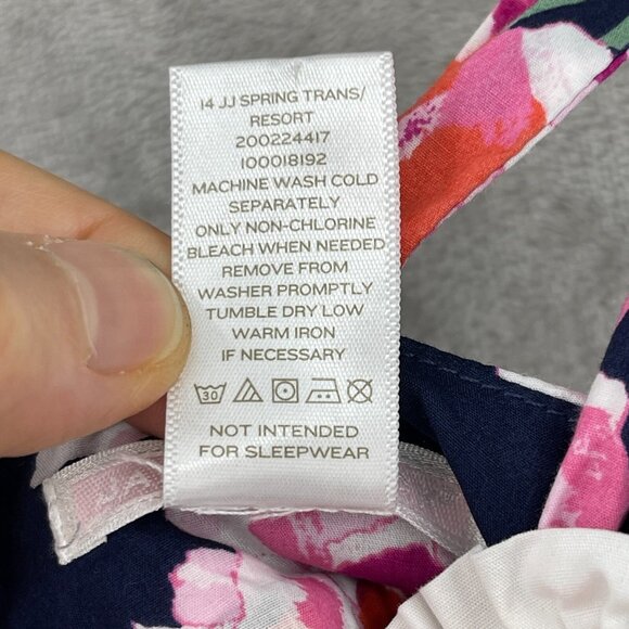 Janie and Jack Months Navy Pink Floral Cotton Sun Dress Ruffle Bow - Picture 8 of 9